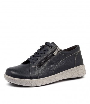 Women Ziera Solar (Extra Wide, Adjustable Fit) Sneakers Navy | Z-149673